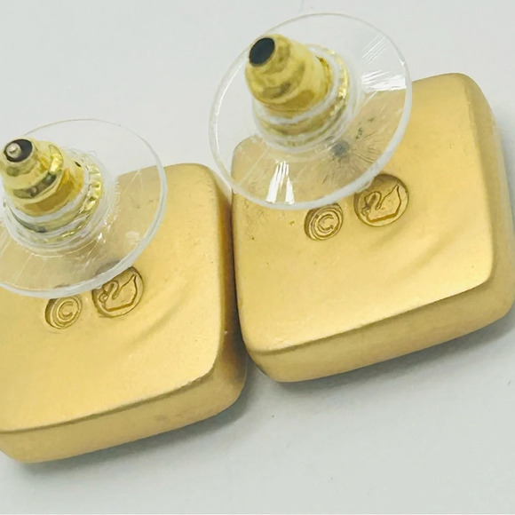 Swarovski Crystal Aurora Borealis Square Earrings - Picture 4 of 4